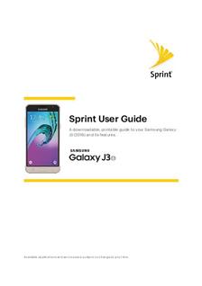 Samsung Galaxy J3 6 Sprint manual. Smartphone Instructions.